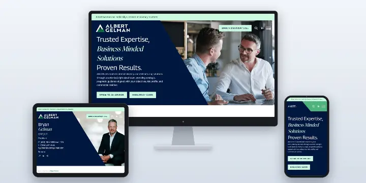 Mockups of Albert Gelman new website
